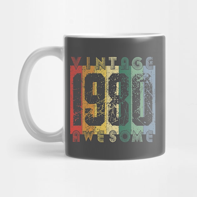 40th Birthday Gift Retro Vintage Style Born in 1980 Design by PugSwagClothing